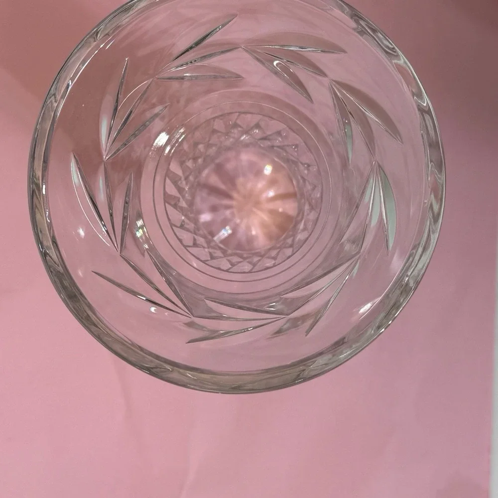 Galway Irish Lead Clear Crystal Glass Flower Vase 6.25 in Tall